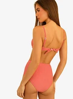 Dippin' Daisy's Balboa Swim Bottom Hawaiian Sun Pink Ribbed