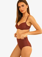 Dippin' Daisy's Balboa Swim Bottom Clay Maroon Ribbed