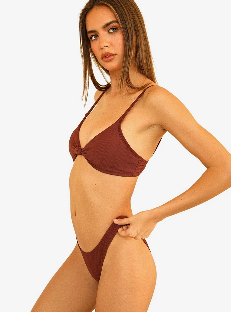 Dippin' Daisy's Nocturnal Swim Bottom Clay Maroon Ribbed