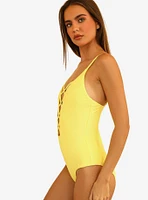 Dippin' Daisy's Bliss Swim One Piece Limelight Yellow Ribbed