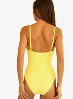 Dippin' Daisy's Bliss Swim One Piece Limelight Yellow Ribbed