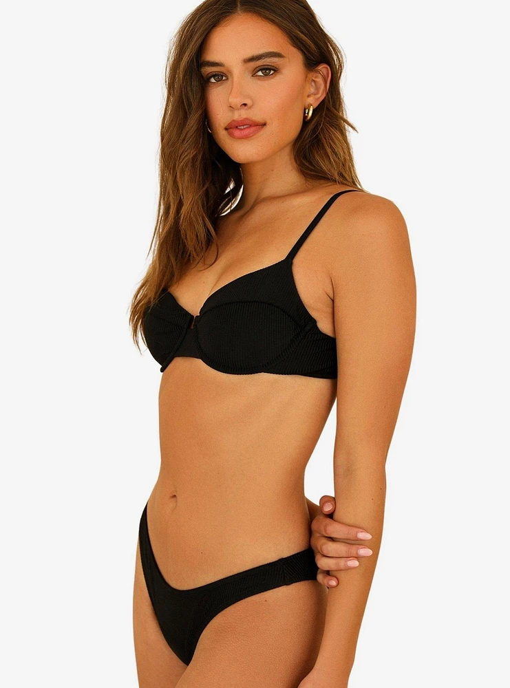 Dippin' Daisy's Gigi Swim Top Black Ribbed