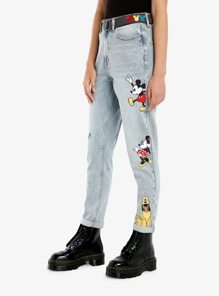 Disney Mickey Mouse And Friends Mom Jeans With Belt