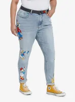 Disney Mickey Mouse And Friends Mom Jeans With Belt Plus