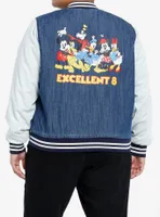 Disney Mickey Mouse And Friends Girls Denim Varsity Jacket Plus