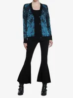 Cosmic Aura Black & Blue Clouds Girls Cardigan