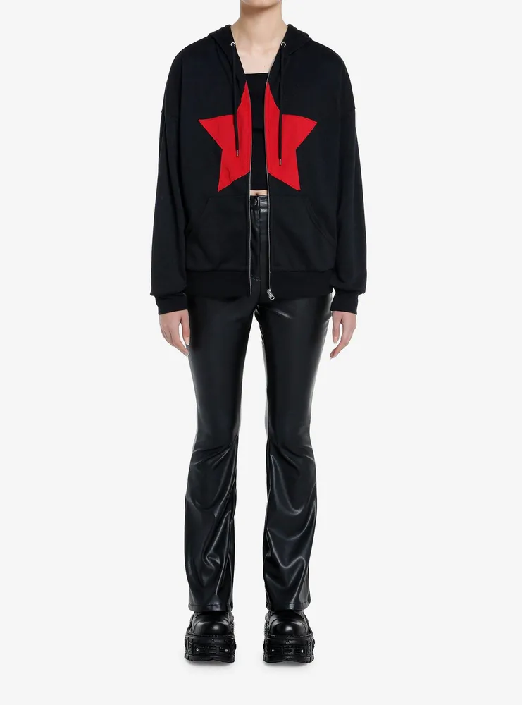 Social Collision Red Star Girls Hoodie