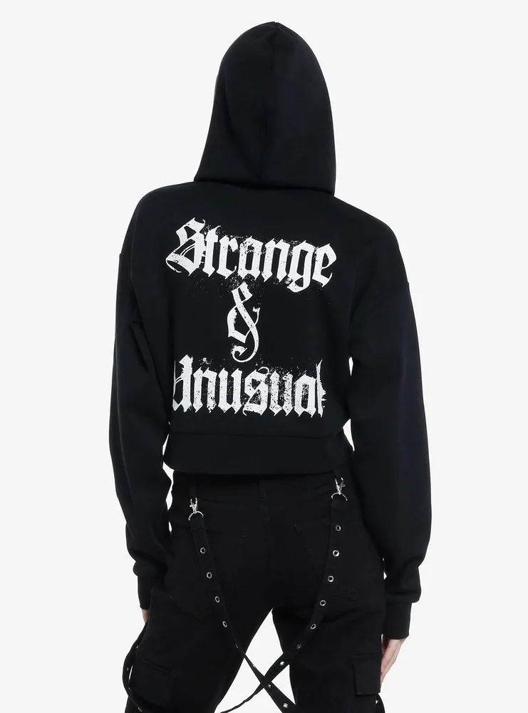 Cosmic Aura Double Skull Strange & Unusual Girls Crop Hoodie