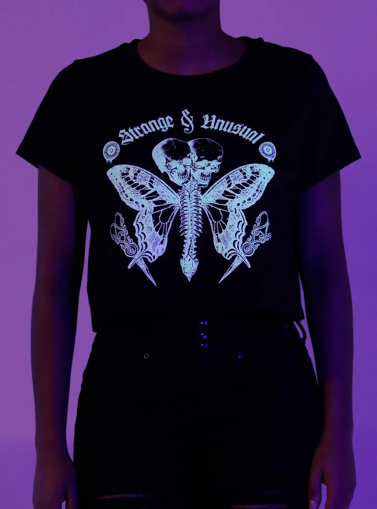 Cosmic Aura Strange & Unusual Glow-In-The-Dark Girls Crop T-Shirt