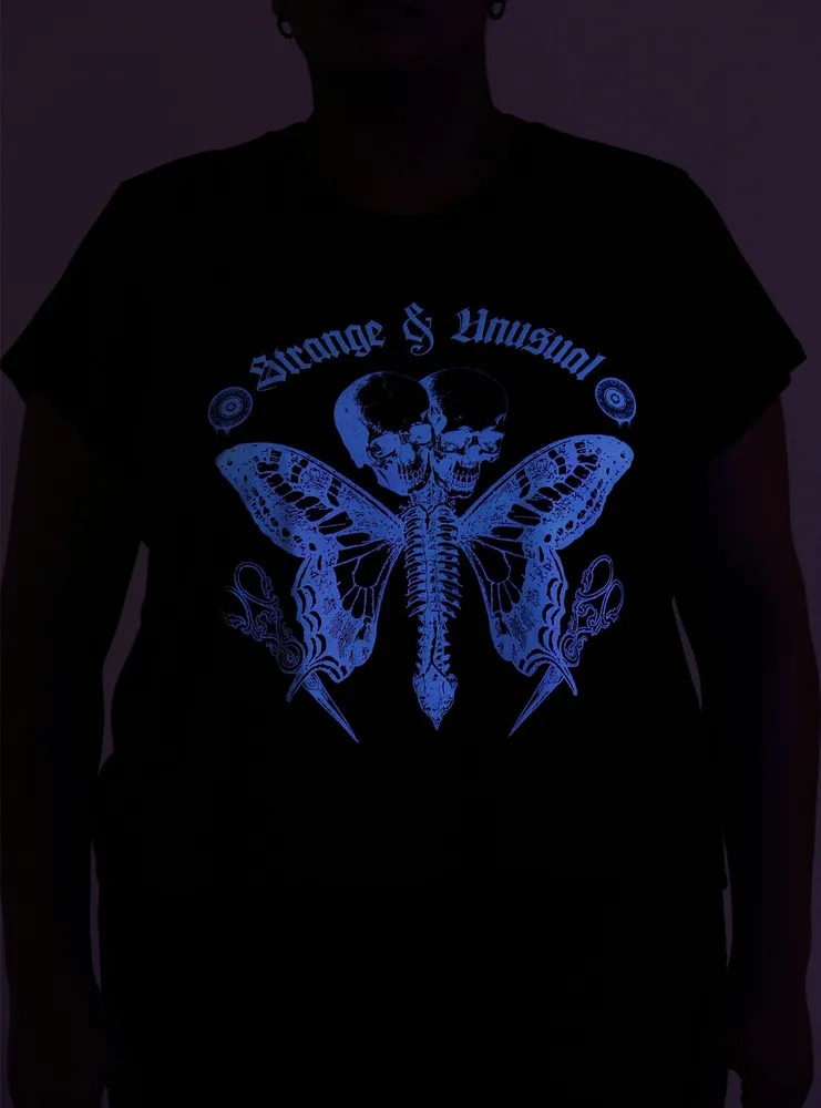 Cosmic Aura Strange & Unusual Glow-In-The-Dark Girls Crop T-Shirt Plus
