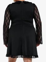 Daisy Street Black Lace Long-Sleeve Mini Dress Plus