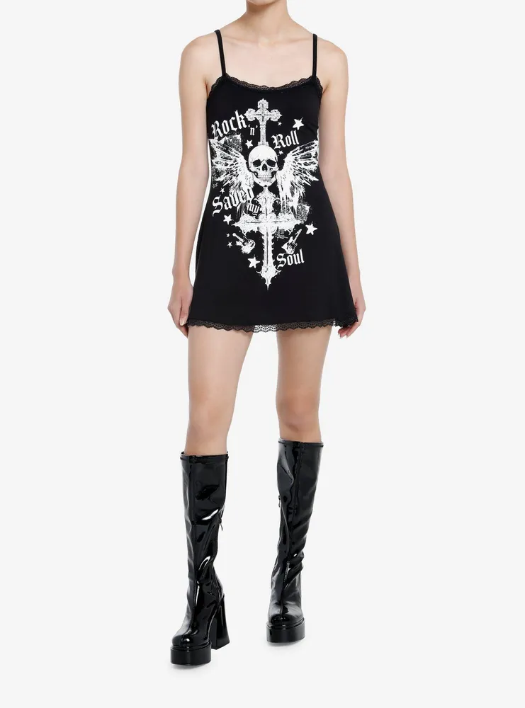 Social Collision Rock 'N' Roll Saved My Soul Cami Dress