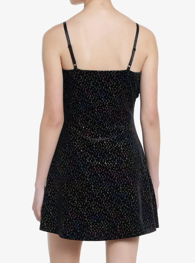 Cosmic Aura Black Lace Cami Twofer Dress