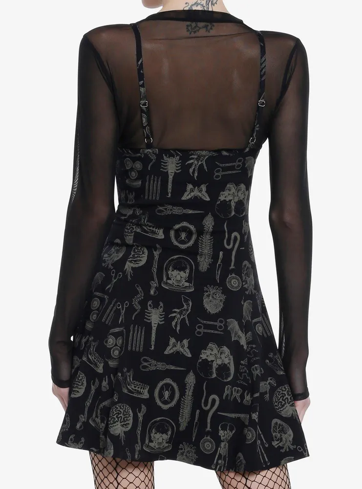 Social Collision Taxidermy Print Twofer Mini Dress