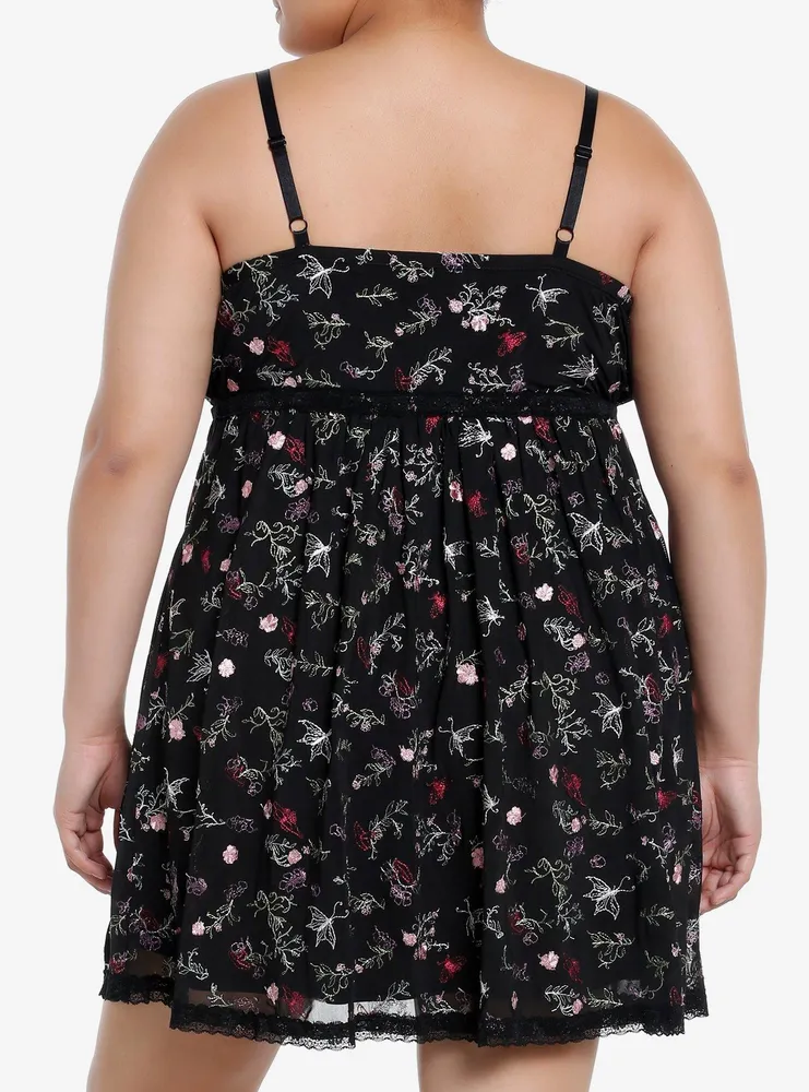 Sweet Society Flower Embroidery Cami Dress Plus