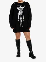 Social Collision Conjoined Skeleton Girls Knit Sweater Dress Plus