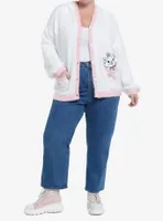 Disney The Aristocats Marie Fuzzy Hooded Girls Cardigan Plus