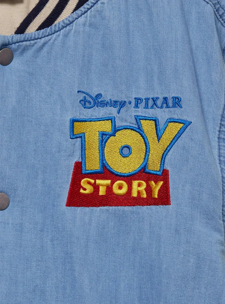 Disney Pixar Toy Story Buzz & Woody Denim Bomber Jacket - BoxLunch Exclusive