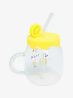 Lemon Lidded Glass Mug