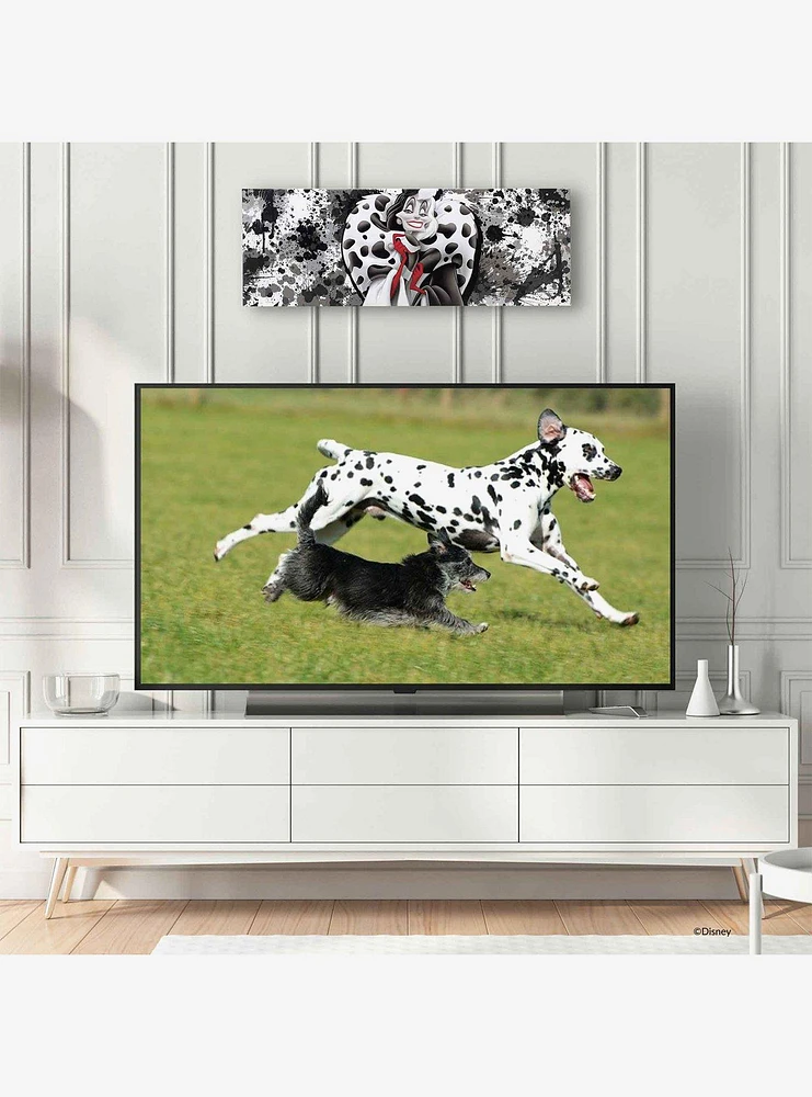 Disney 101 Dalmatians Cruella Paint Splatter Horizontal Canvas Wall Decor