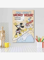 Disney Mickey Mouse Hawaiian Holiday Surf Classic Movie Cover Canvas Wall Decor