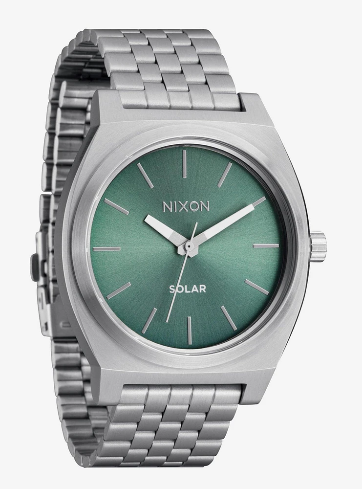 Nixon Time Teller Solar Silver x Jade Sunray Watch