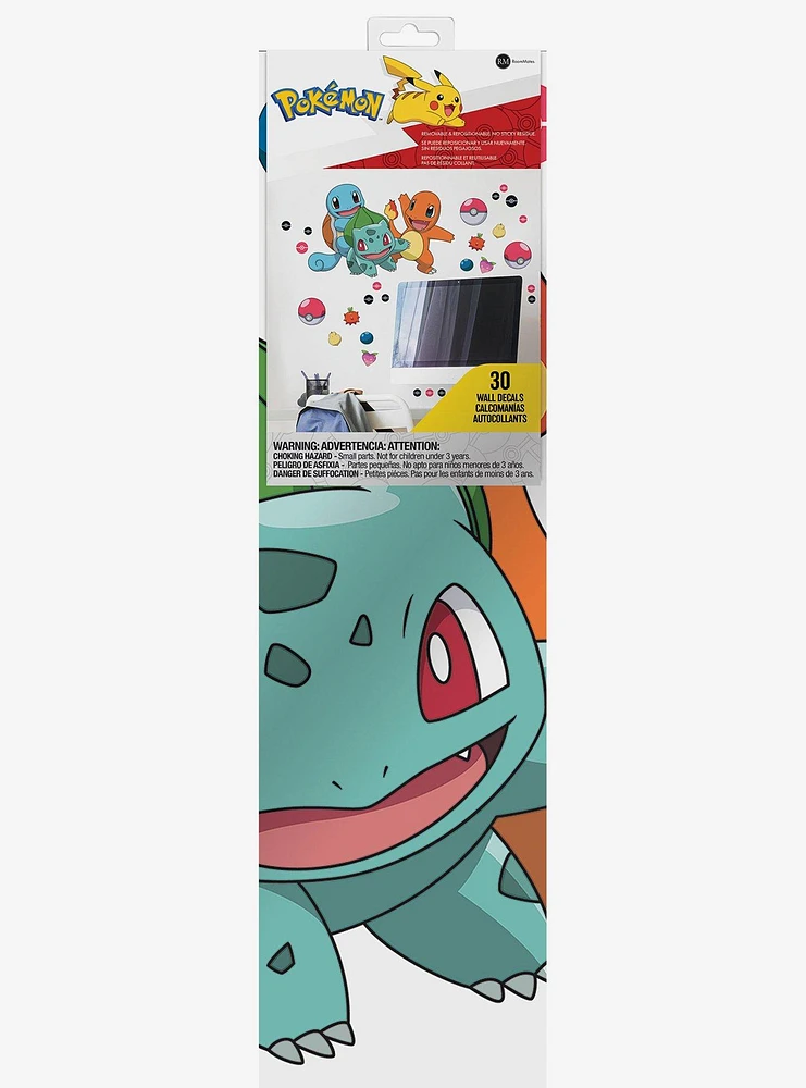 Pokémon Squirtle Charmander Bulbasaur Peel & Stick Giant Wall Decals