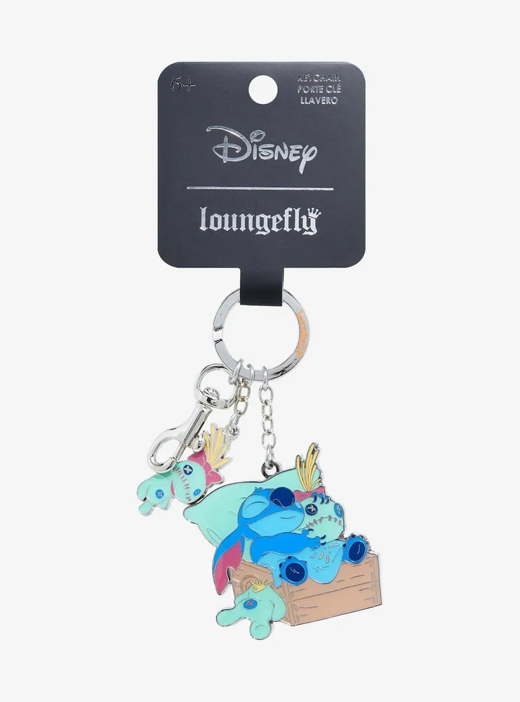 Loungefly Disney Lilo & Stitch Sleeping Stitch & Scrump Multi-Charm Keychain - BoxLunch Exclusive