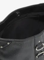 Black & Silver Hardware Slouch Bag