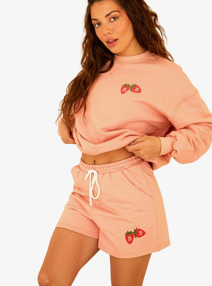 Dippin' Daisy's Strawberries Swim Shorts Cover-Up Pink