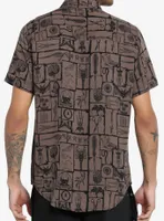 Cosmic Aura Anatomical Parts & Tools Woven Button-Up