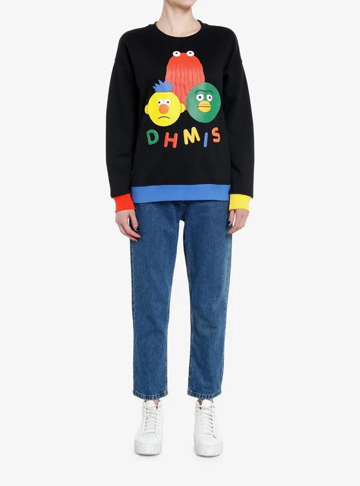 Don't Hug Me I'm Scared Color-Block Girls Sweatshirt