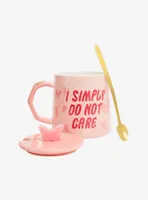 I Don't Care Butterfly Mug With Spoon & Lid By A Ziggies