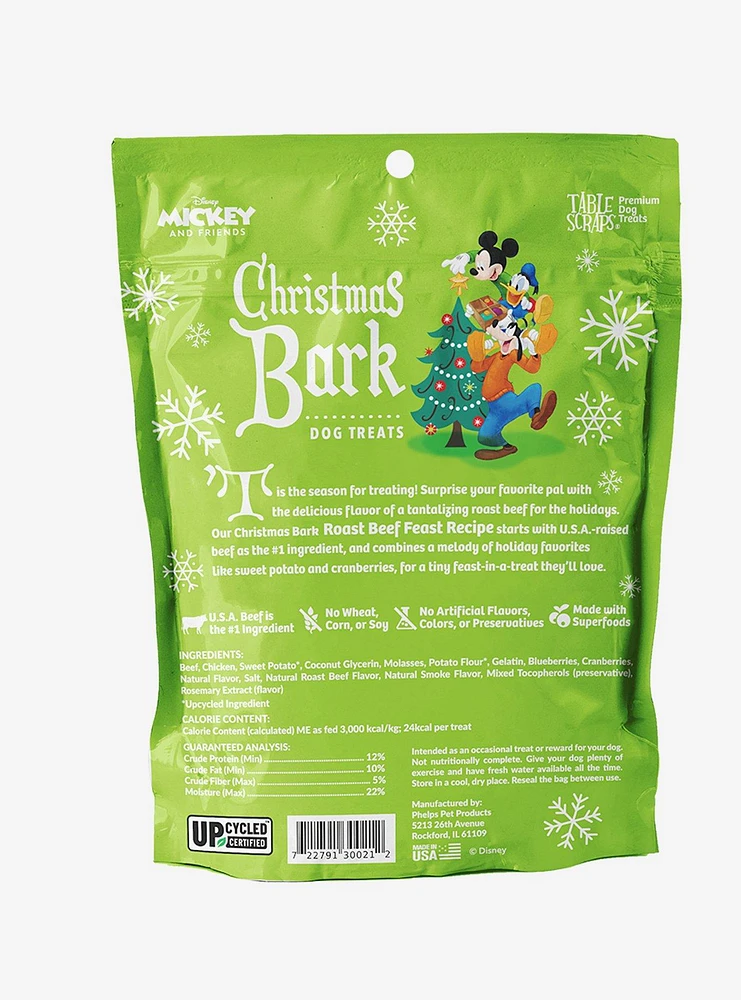 Disney Mickey Mouse Christmas Bark Roast Beef Feast Dog Treats 5 oz. (2-Pack)