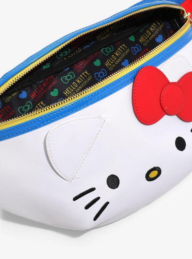 Loungefly Sanrio Hello Kitty 50th Anniversary Face Belt Bag