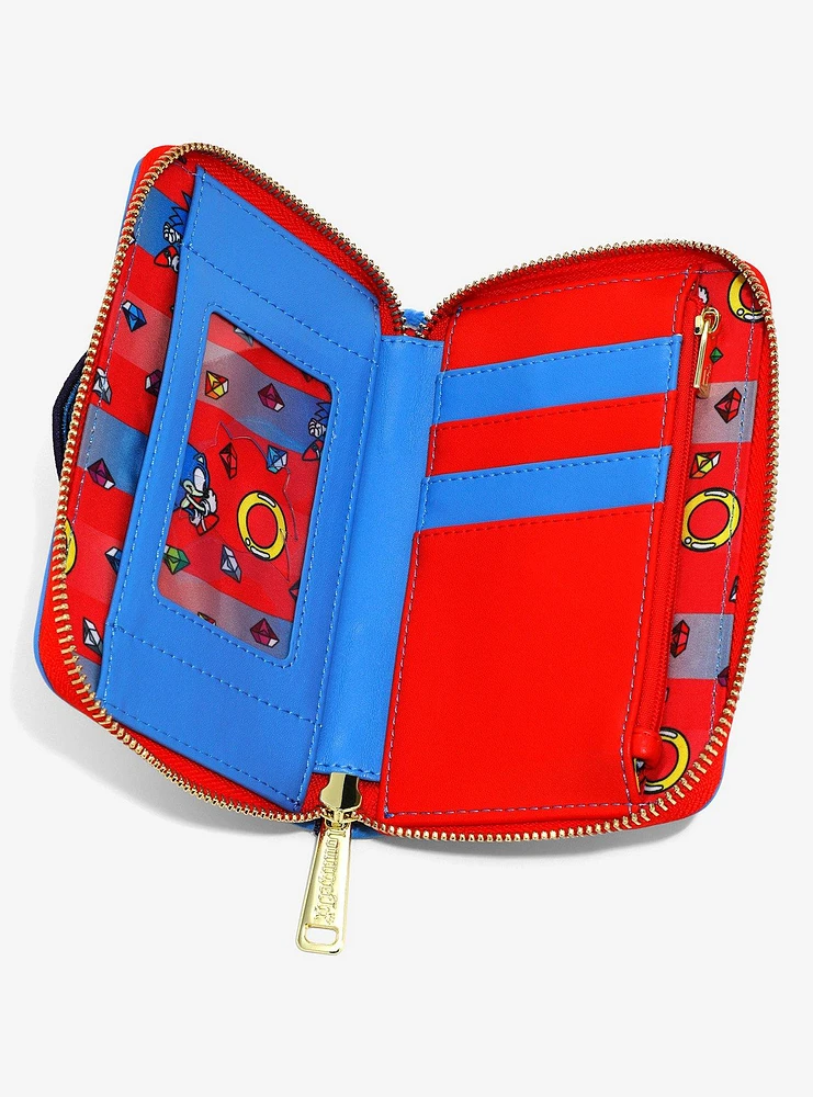 Loungefly Sonic the Hedgehog Classic Red and Blue Zip Wallet — BoxLunch Exclusive