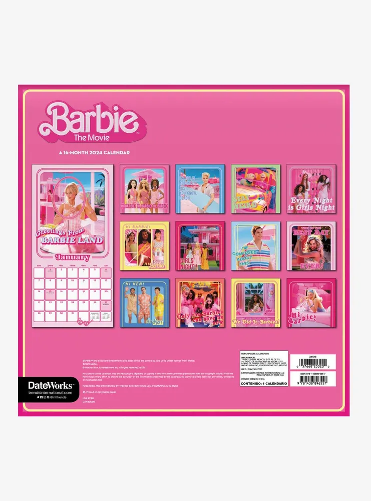 Barbie Movie 2024 Calendar