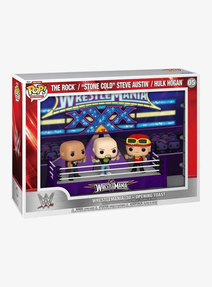 Funko Pop! Moment WrestleMania The Rock, "Stone Cold" Steve Austin, and Hulk Hogan Vinyl Figure