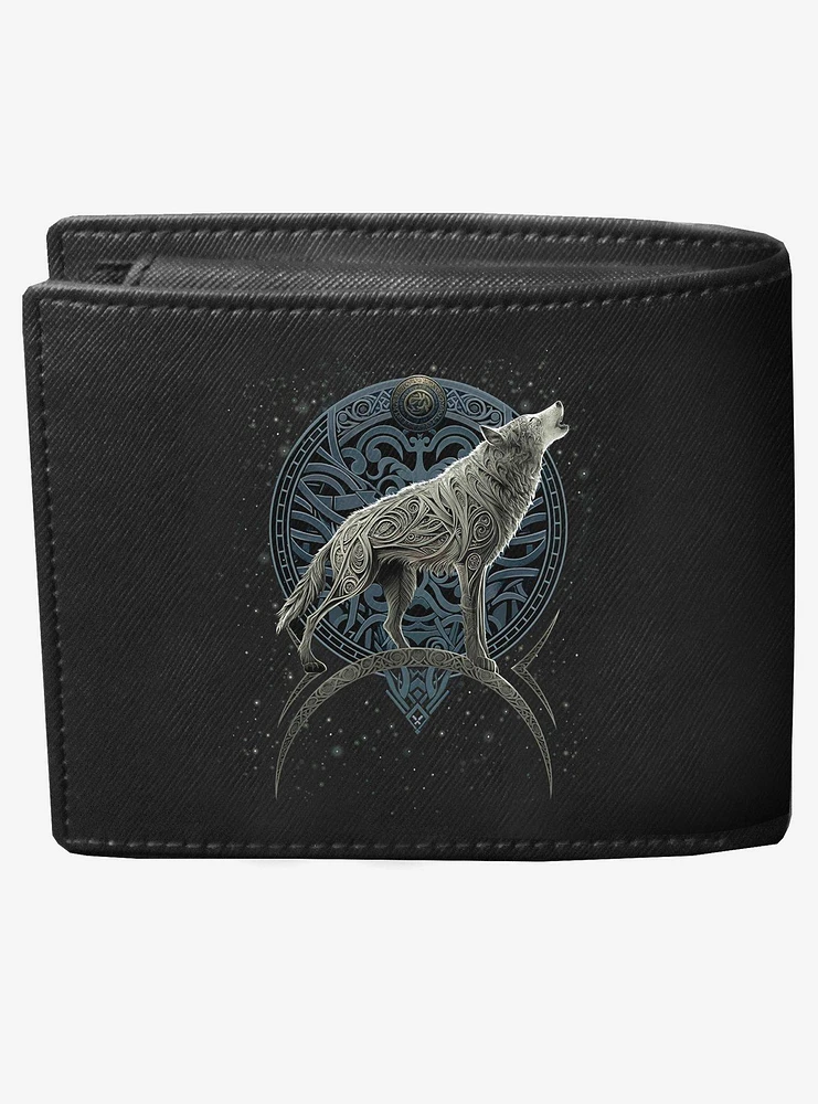 Spiral Celtic Wolf Bifold Wallet