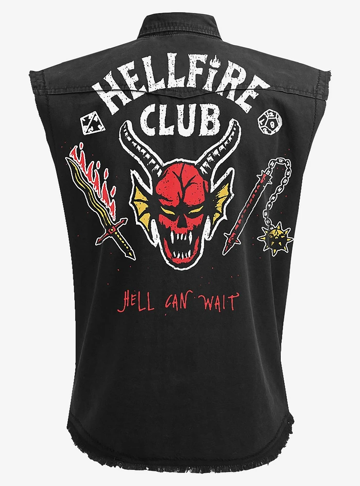 Stranger Things Hell Fire Club Sleeveless Button-Up