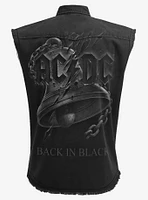 AC/DC Back Black Torn Sleeveless Button-Up