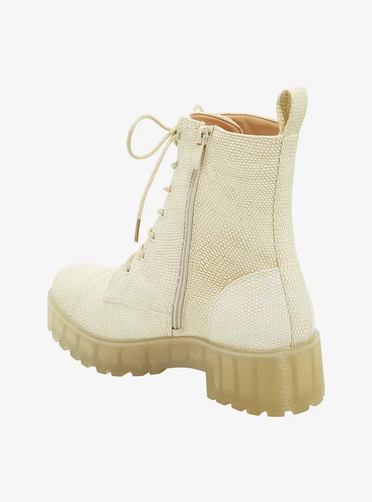 Dirty Laundry Tan Textured Combat Boots