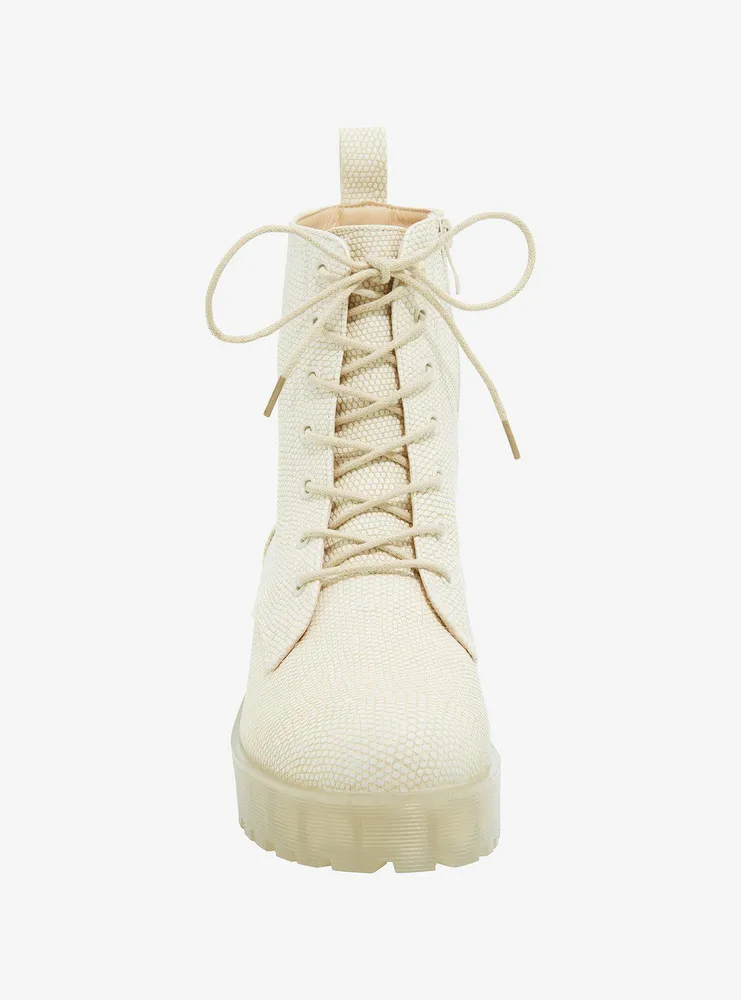 Dirty Laundry Tan Textured Combat Boots