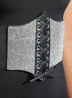 Bling Lace-Up Corset Belt