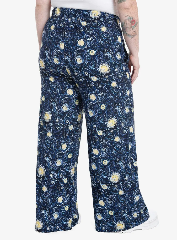 Cosmic Aura Starry Night Wide Leg Pants Plus