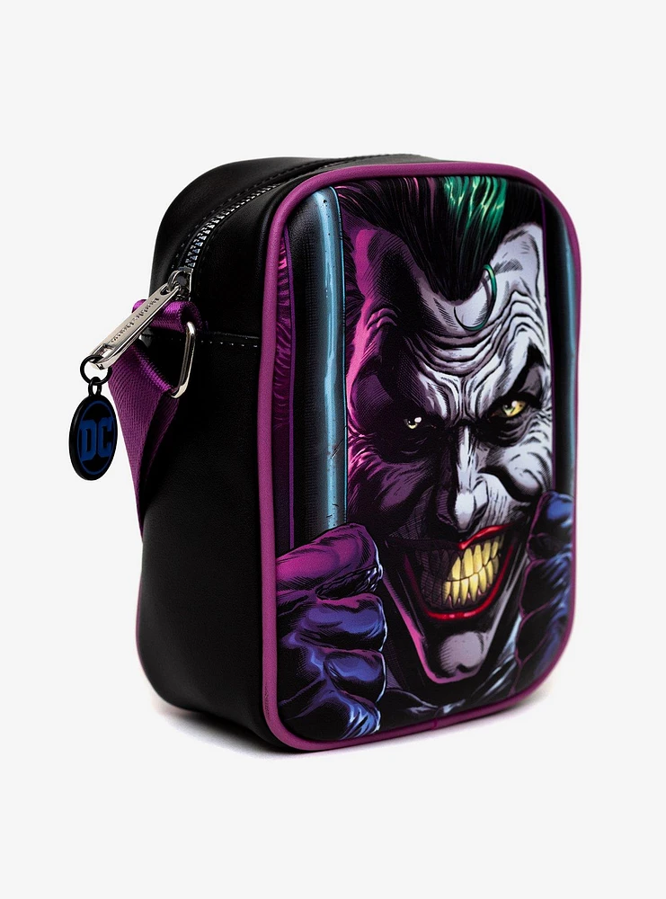 DC Comics Joker Jail Break And Batman Comic Book Poses Black Crossbody Bag