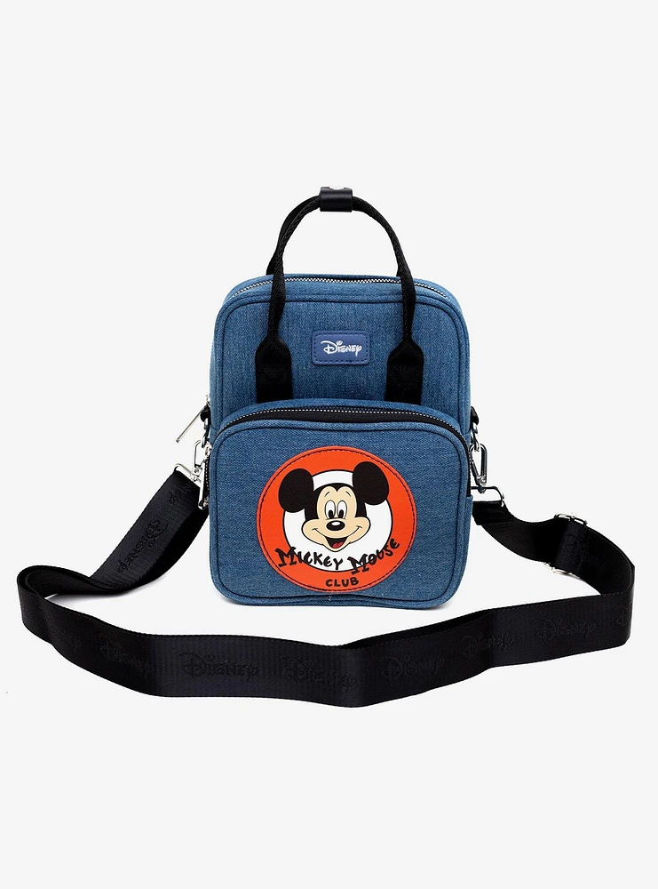 Disney Mickey Mouse Club Target Logo Denim Blue Crossbody Bag