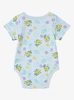 Disney The Little Mermaid Ariel & Flounder Allover Print Infant One-Piece — BoxLunch Exclusive