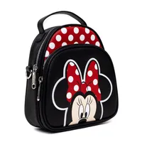 Disney Minnie Mouse Face And Bow Close Up With Autograph Polk Dot Crossbody Bag