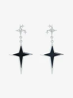 Social Collision Black Star Cluster Earrings